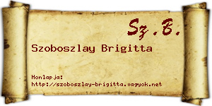 Szoboszlay Brigitta névjegykártya