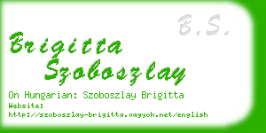 brigitta szoboszlay business card